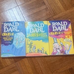 Roald Dahl Paperback Book Set - Blue, Yellow, Purple Covers